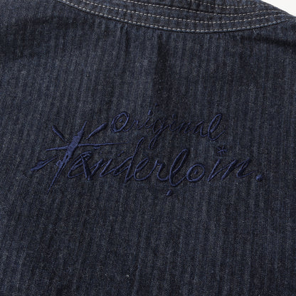 23SS ヘリンボーンデニム ノーカラー 3つボタン ジャケット(DENIM HB 3BUTTON JKT)