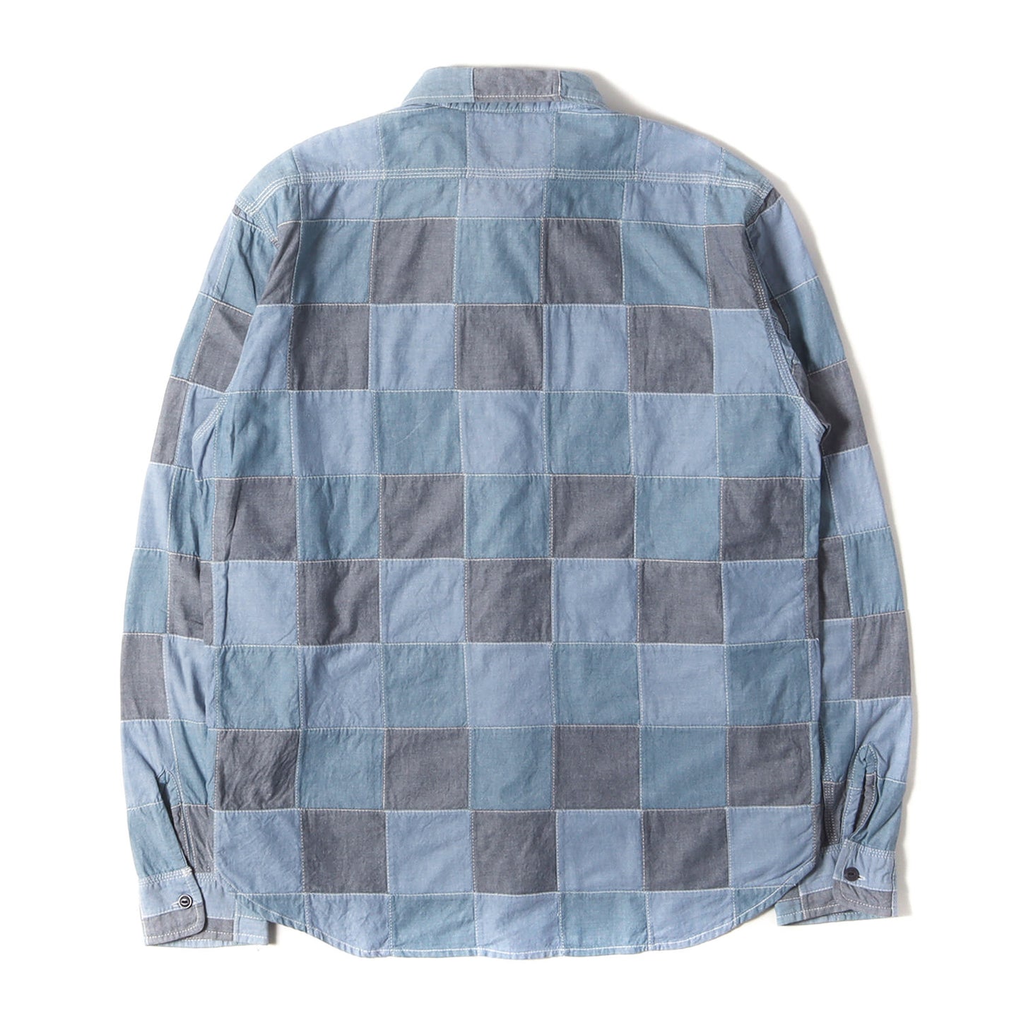 00s チンスト付き シャンブレー パッチワーク ワークシャツ