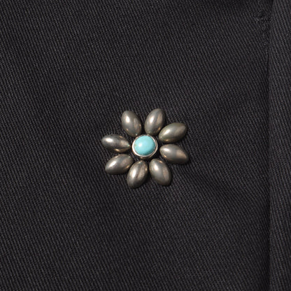 ×HTC ×Dickies フラワー ターコイズスタッズ ワーク チノパンツ