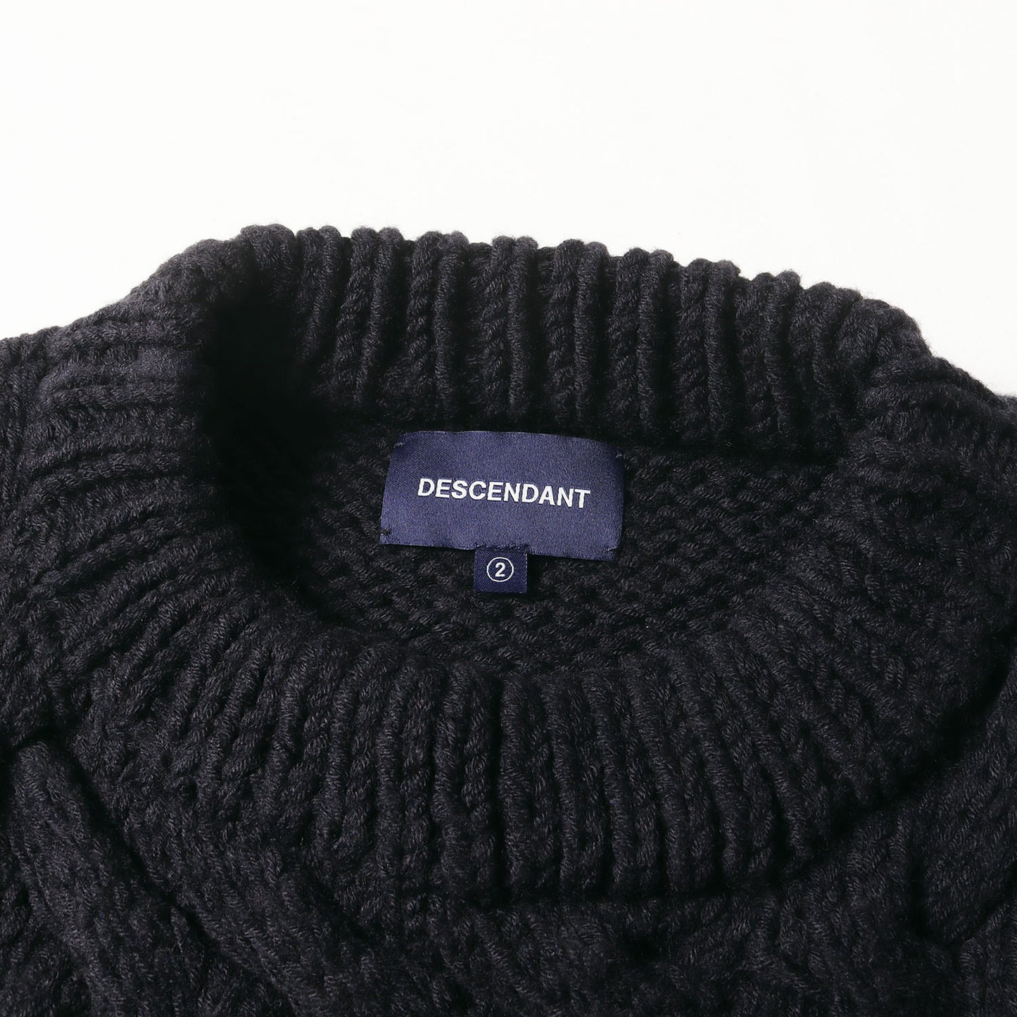 20AW ケーブル編み クルーネック ニットセーター(FADED CABLE KNIT)