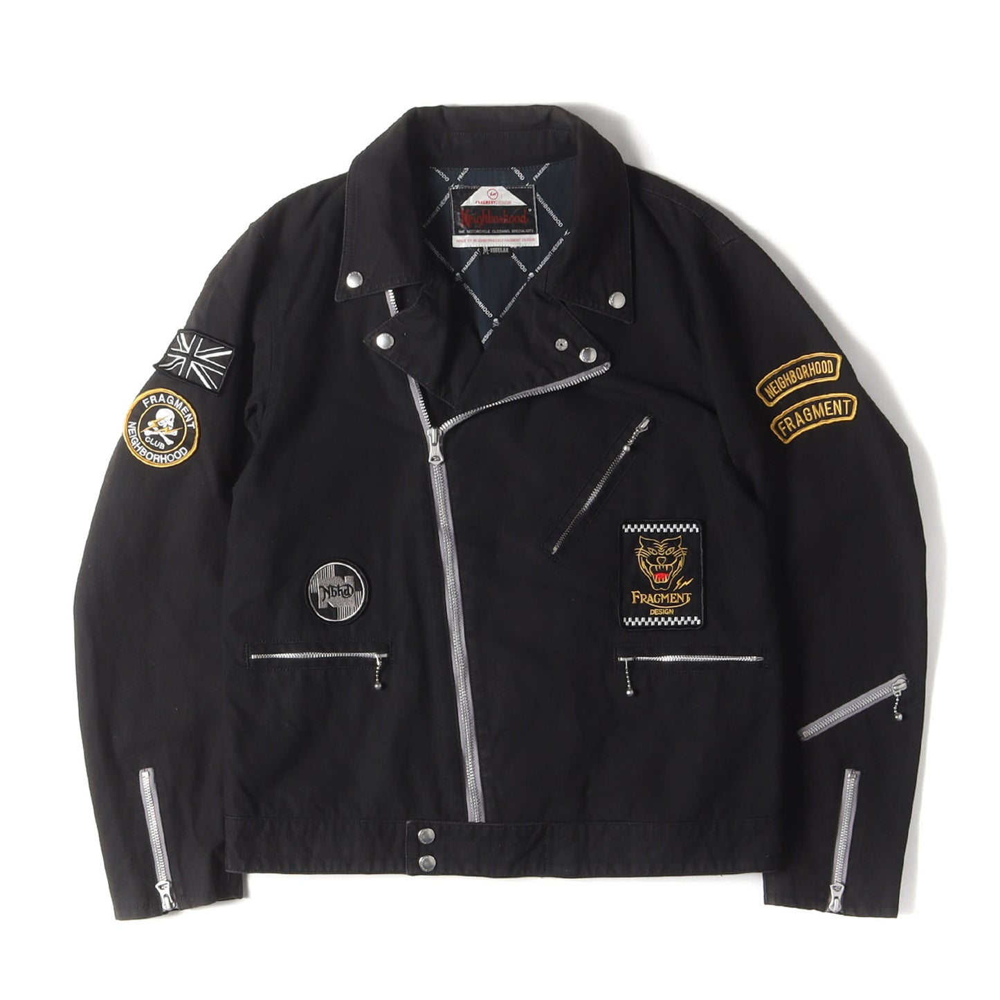 00s ×fragment design ワッペン付き コットン ダブルライダースジャケット(NH CUSTOM RIDERS / C-JKT)