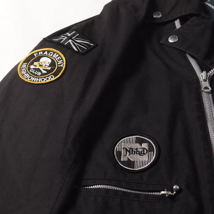 00s ×fragment design ワッペン付き コットン ダブルライダースジャケット(NH CUSTOM RIDERS / C-JKT)