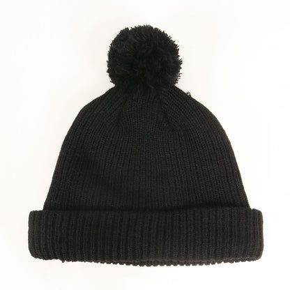 ロゴ刺繍 ボンボン ニットビーニー