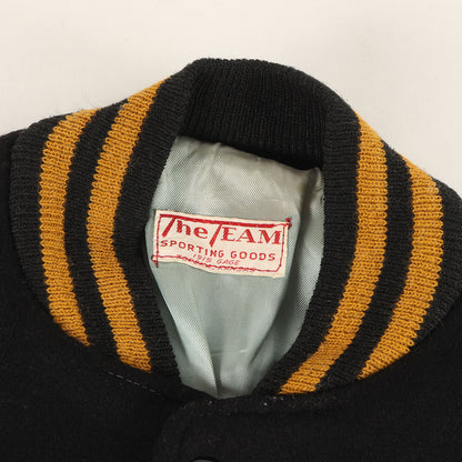 60～70s 無地 袖レザー メルトン スタジャン / THE TEAM SPORTING GOODS