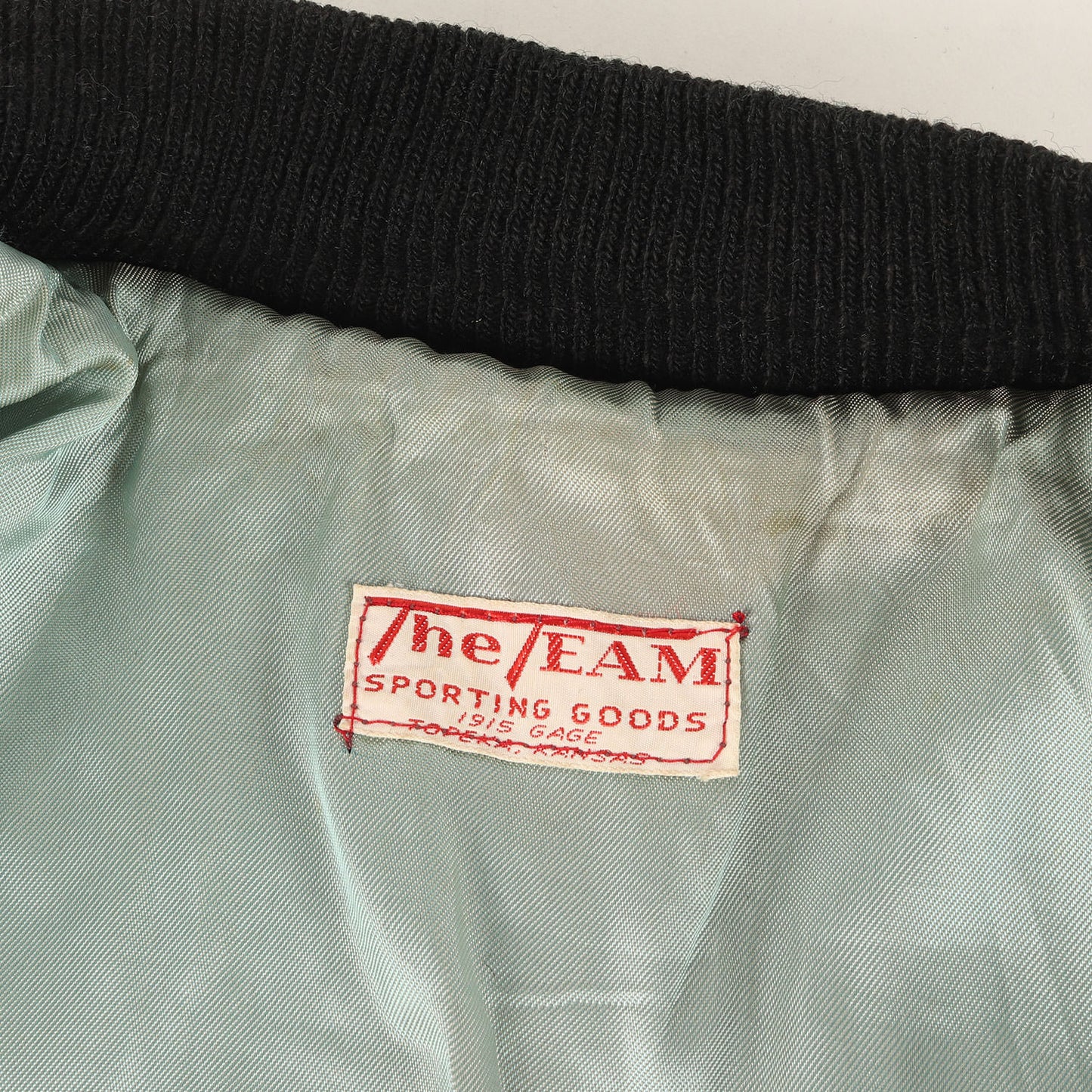 60～70s 無地 袖レザー メルトン スタジャン / THE TEAM SPORTING GOODS