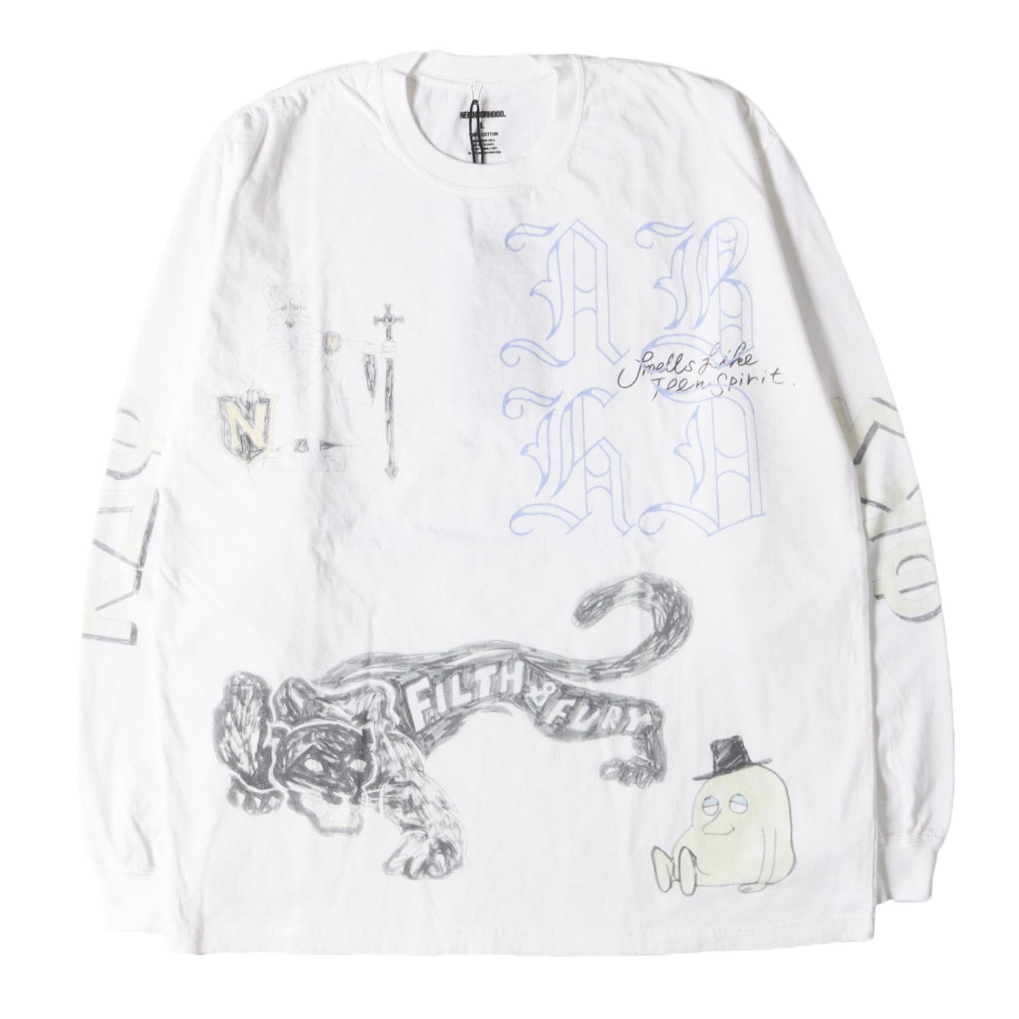 25SS 落書きグラフィック ロングスリーブ Tシャツ(NH . TEE LS-9)