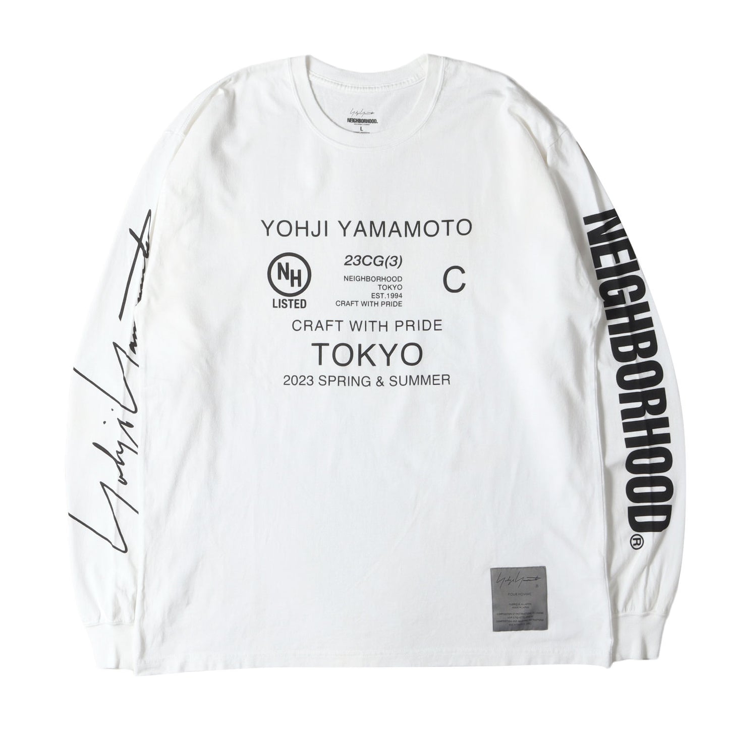 23AW ×Yohji Yamamoto POUR HOMME ロングスリーブ Tシャツ