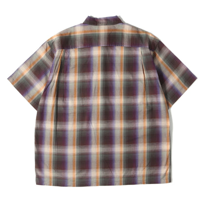 ルーズフィット オンブレチェック ワーク 半袖シャツ