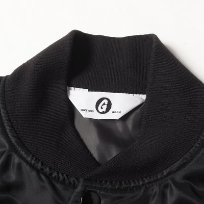 袖パンチングフェイクレザー MA-1フライトジャケット