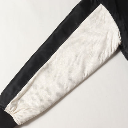 袖パンチングフェイクレザー MA-1フライトジャケット