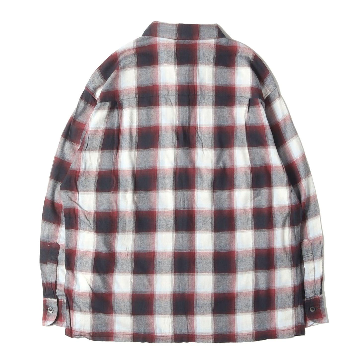23SS オンブレチェック コットン/レーヨン オープンカラー シャツ(BLOCKOMBRE SHIRT LS)