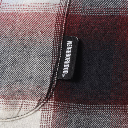 23SS オンブレチェック コットン/レーヨン オープンカラー シャツ(BLOCKOMBRE SHIRT LS)