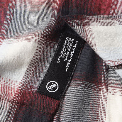23SS オンブレチェック コットン/レーヨン オープンカラー シャツ(BLOCKOMBRE SHIRT LS)