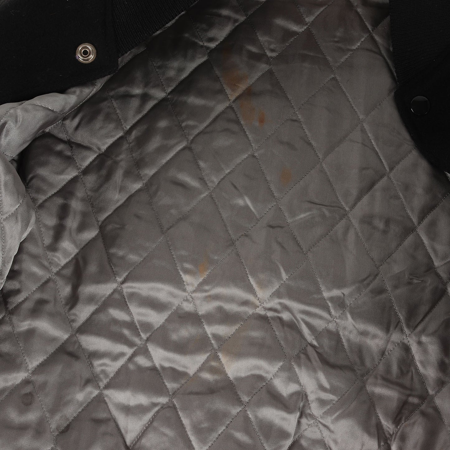 [USA製 白タグ] 80s 無地 袖レザー メルトンウール スタジャン