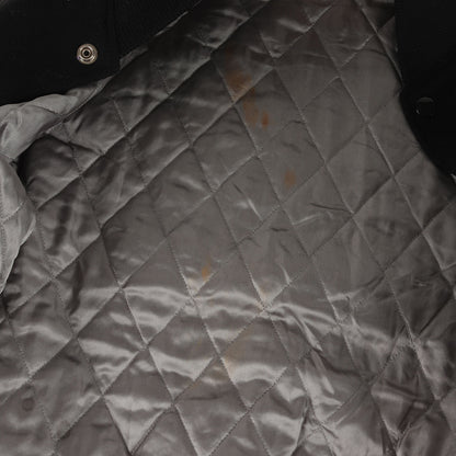 [USA製 白タグ] 80s 無地 袖レザー メルトンウール スタジャン