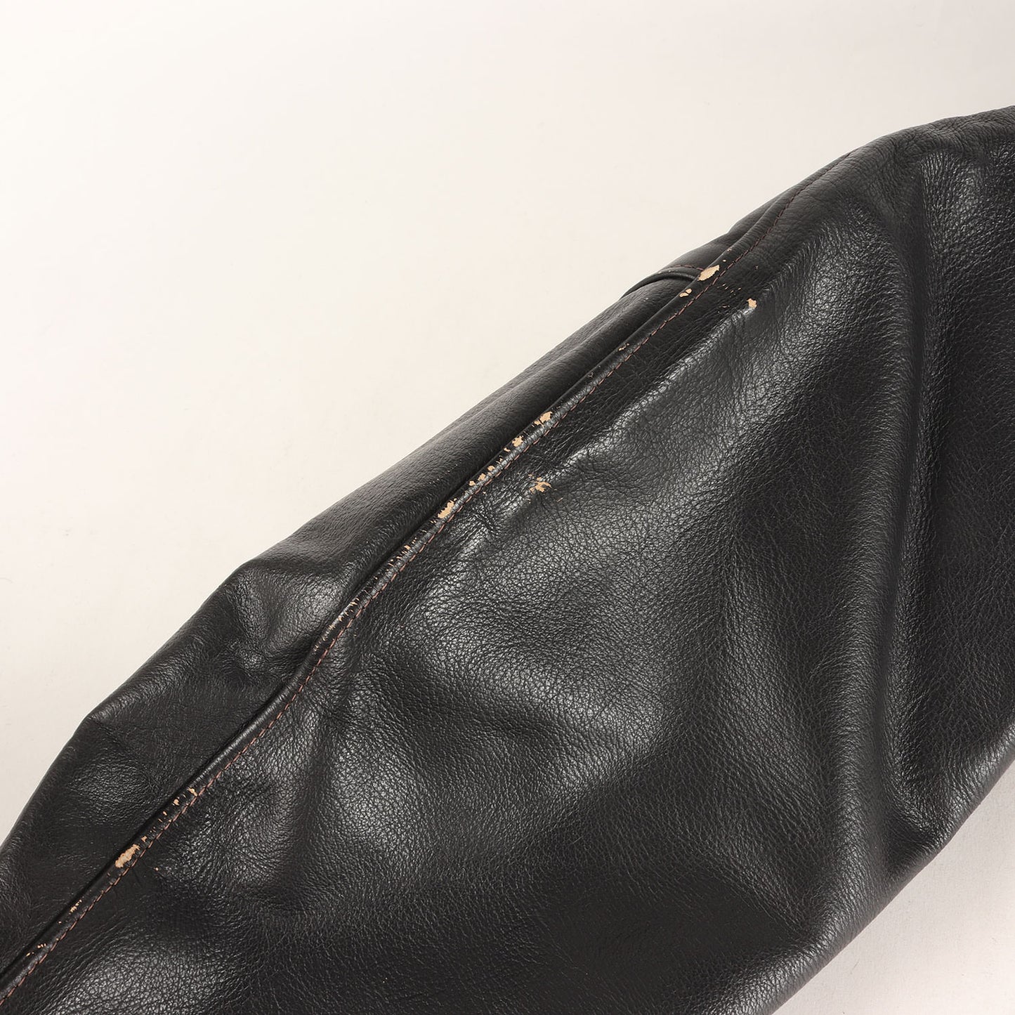 [USA製 白タグ] 80s 無地 袖レザー メルトンウール スタジャン