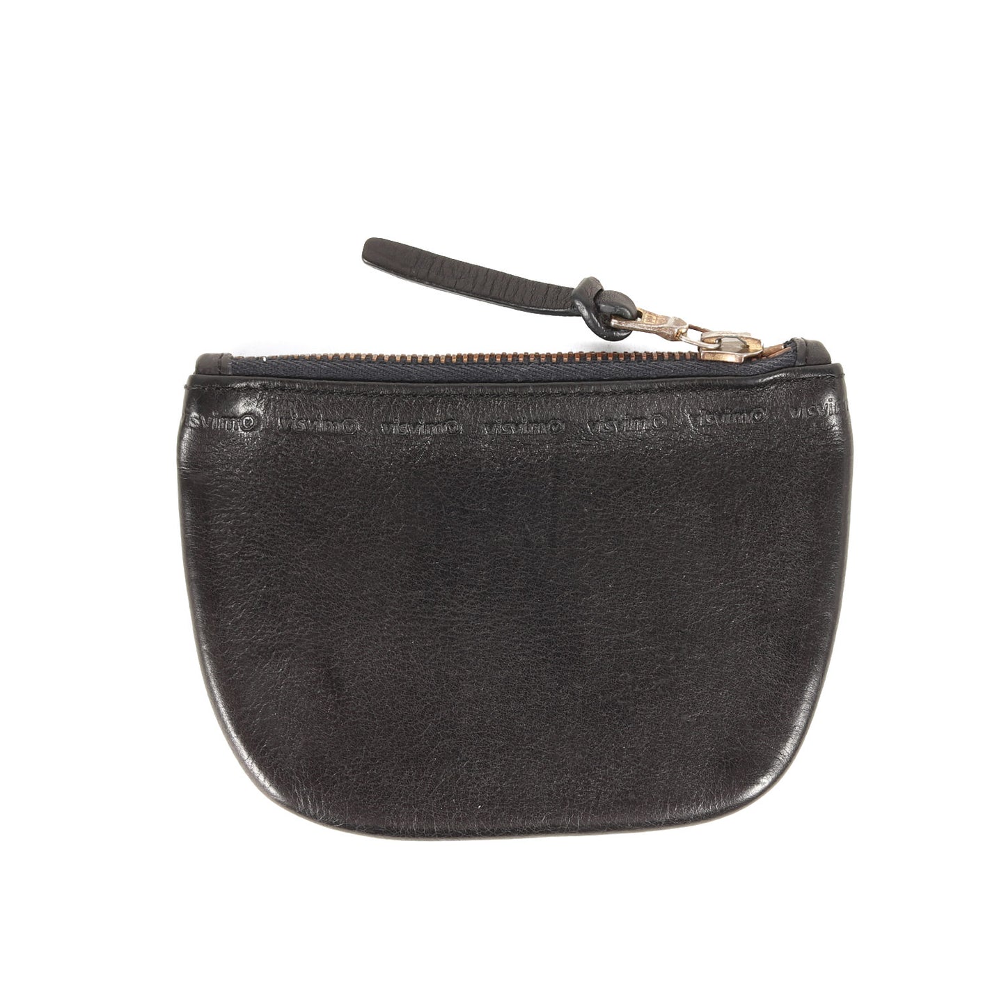 型押しロゴ レザー ジップ コインケース