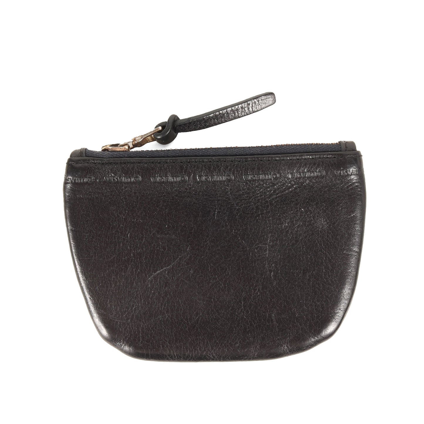 型押しロゴ レザー ジップ コインケース