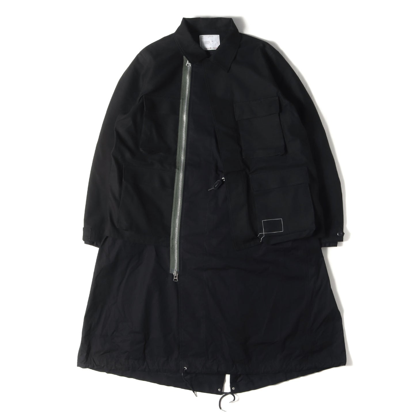 25SS ×WTAPS 再構築 ドッキングデザイン ロングコート(Cotton Back Satin Coat)