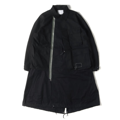 25SS ×WTAPS 再構築 ドッキングデザイン ロングコート(Cotton Back Satin Coat)