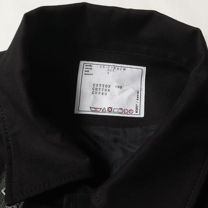 25SS ×WTAPS 再構築 ドッキングデザイン ロングコート(Cotton Back Satin Coat)