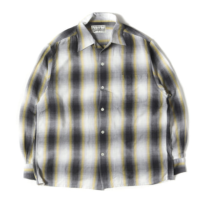 22AW オンブレチェック オープンカラー レーヨン シャツ(OMBRAY CHECK OPEN COLLAR SHIRT L/S)