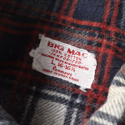 [好配色] 60s プリントチェック フランネルシャツ