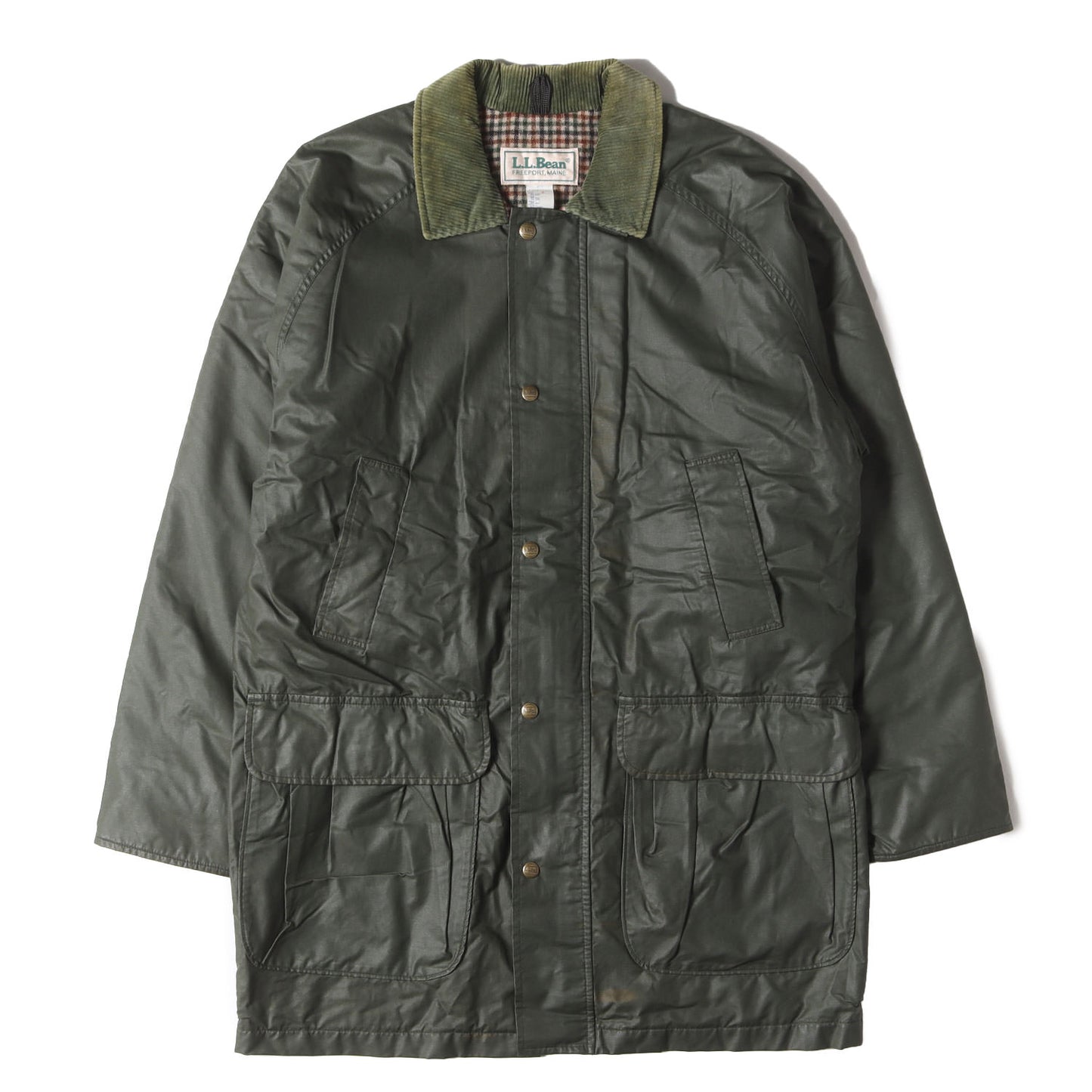 80s 襟コーデュロイ 裏地チェックウール 65/35クロス ハンティングジャケット USA製