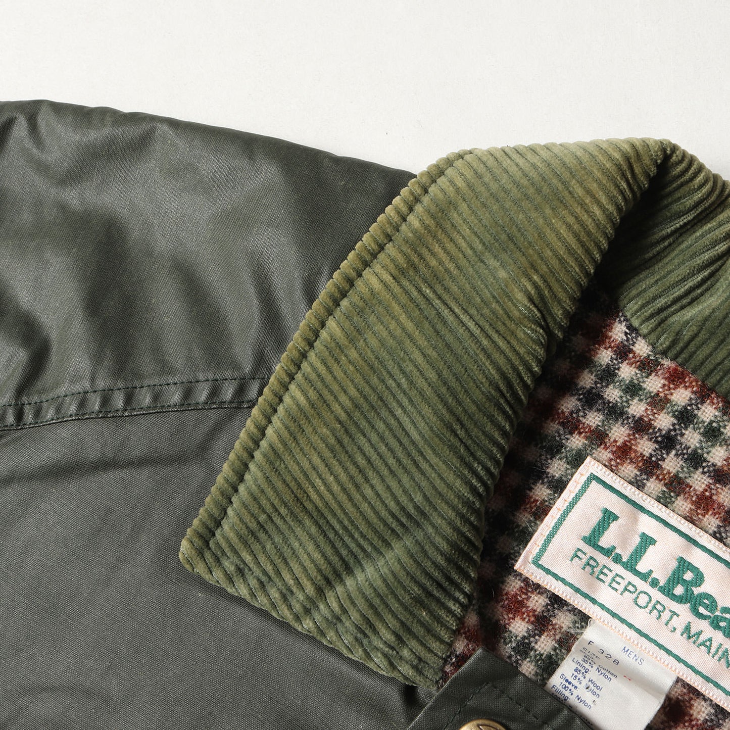 80s 襟コーデュロイ 裏地チェックウール 65/35クロス ハンティングジャケット USA製