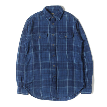 [現行タグ] インディゴ チェック ヘビー フランネルシャツ(RELAXED FIT)