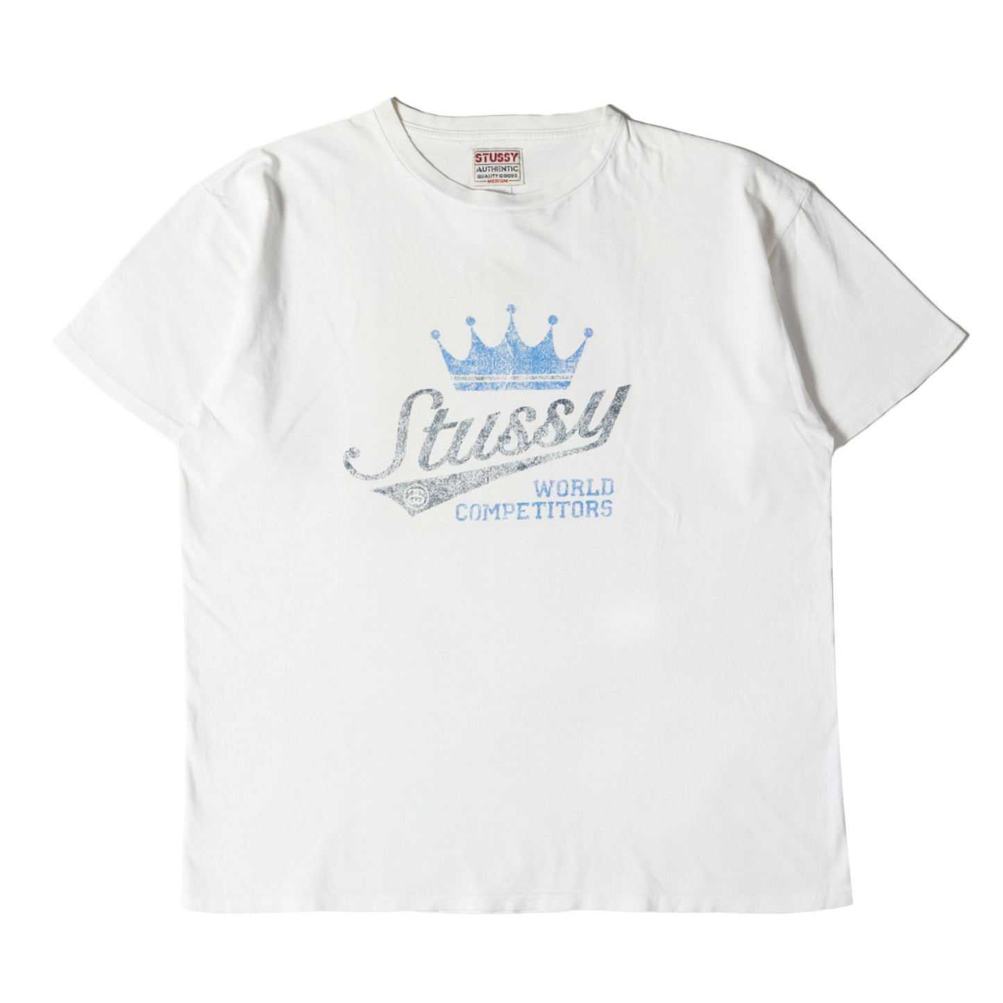 90s OLD STUSSY 白タグ クラウンロゴ Tシャツ(USA製)