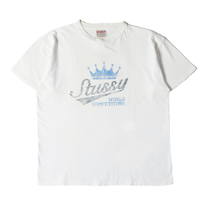 90s OLD STUSSY 白タグ クラウンロゴ Tシャツ(USA製)