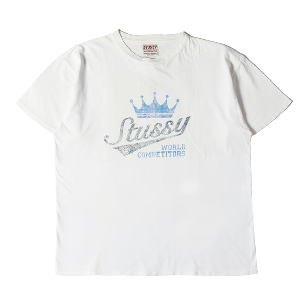 90’s 白タグ OLD STUSSY ロゴ刺繍 コットン ジップジャケット L ヴィンテージ オールドステューシー OLDSTUSSY 90年代初期白タグ
