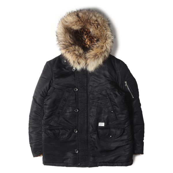 リアルファー付き 裏地レオパード N-3B フライトジャケット(N-3B