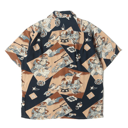 05SS 桃太郎&舌切り雀 和柄 レーヨン アロハシャツ(MUSA-SHIYA実名復刻 / SPECIAL EDITION)