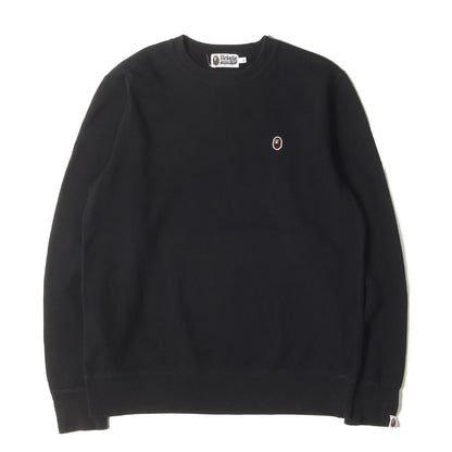 猿顔 ワンポイント クルーネック スウェット