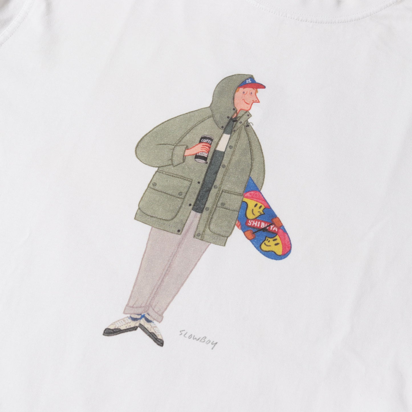 ×Mr.SLOW BOY キャラクター イラスト Tシャツ(SKATER TEE)