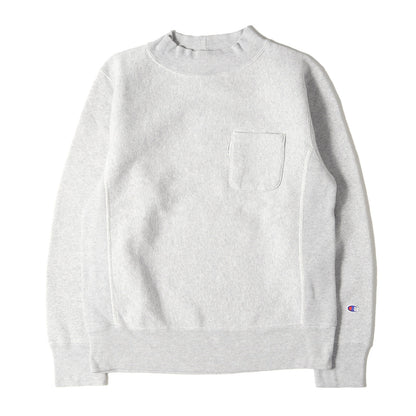 ×Mt.Design 3776 単タグ復刻 リバースウィーブ モックネック ポケット スウェット
