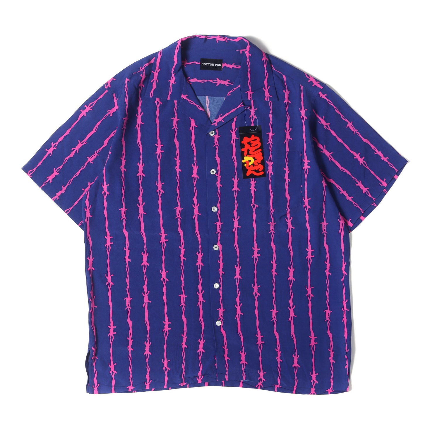24SS バーブワイヤー柄 オープンカラー レーヨン 半袖シャツ(Chank S/S：Wired)