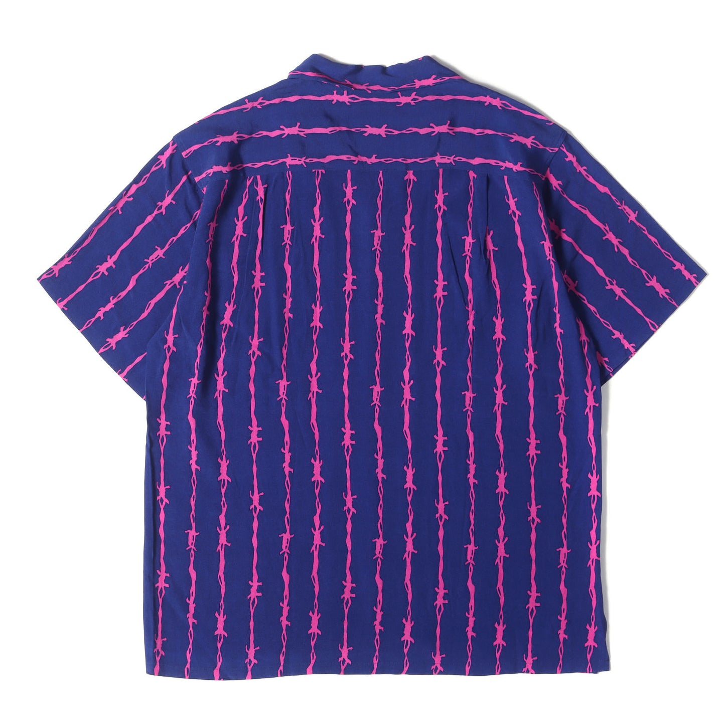 24SS バーブワイヤー柄 オープンカラー レーヨン 半袖シャツ(Chank S/S：Wired)