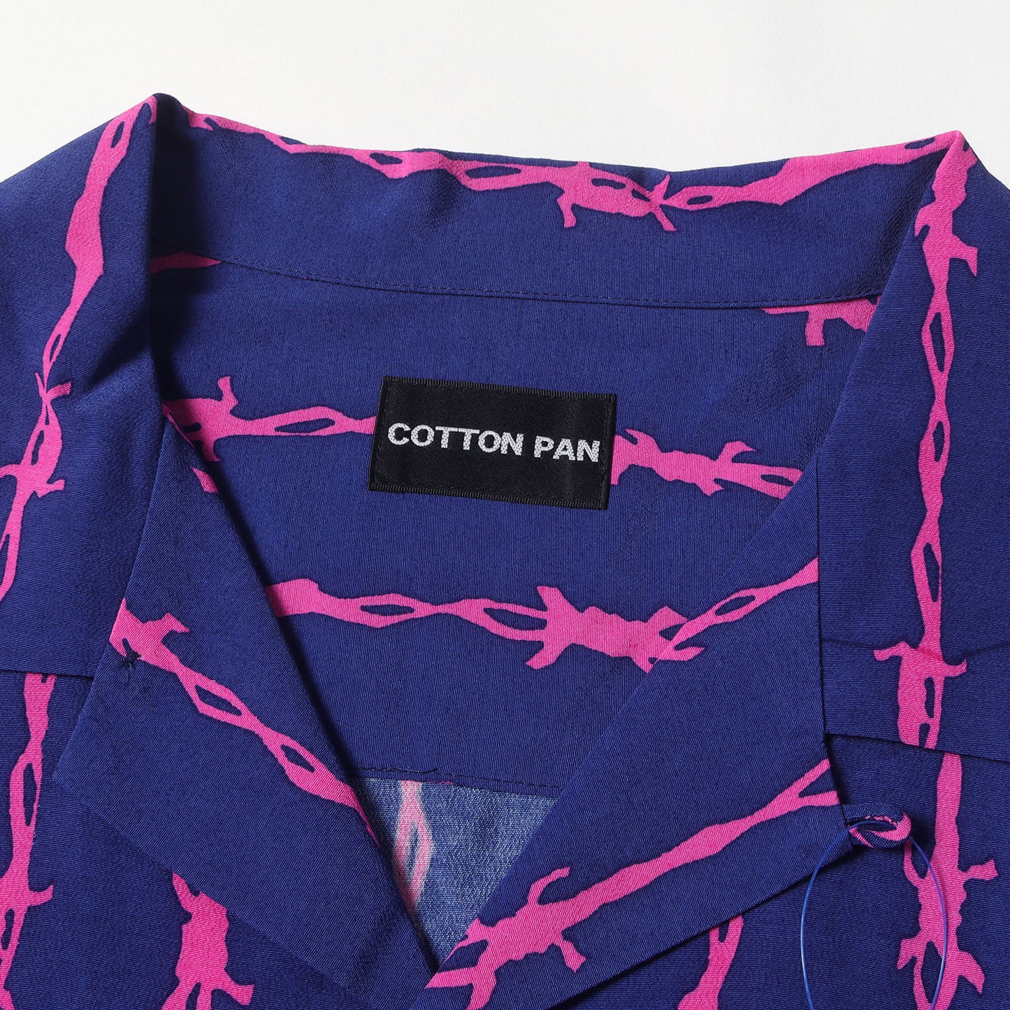 24SS バーブワイヤー柄 オープンカラー レーヨン 半袖シャツ(Chank S/S：Wired)