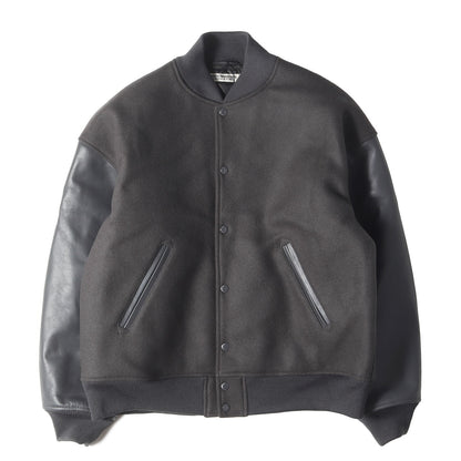 22AW オーバーサイズ 袖レザー メルトン スタジャン(Wool Melton Error Fit Stadium Jacket)
