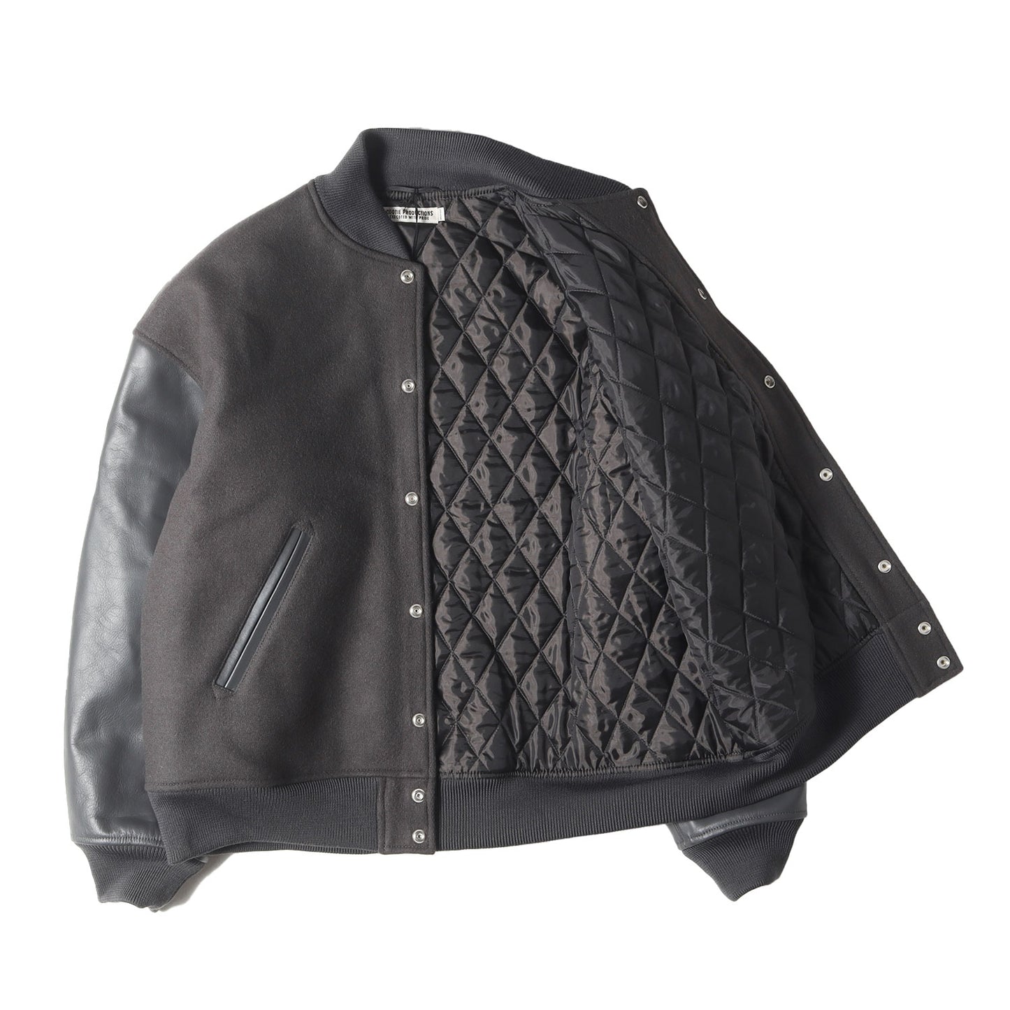 22AW オーバーサイズ 袖レザー メルトン スタジャン(Wool Melton Error Fit Stadium Jacket)