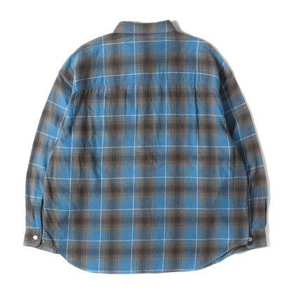 21AW オンブレチェック オーバーサイズ フランネル シャツ(Ombre Nel Check Work Shirt)