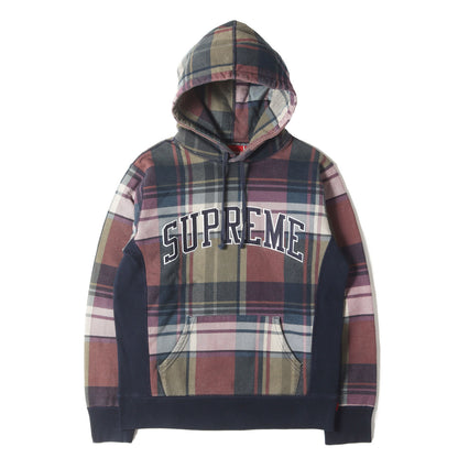 アーチロゴ タータンチェック スウェットパーカー(Plaid Pullover)