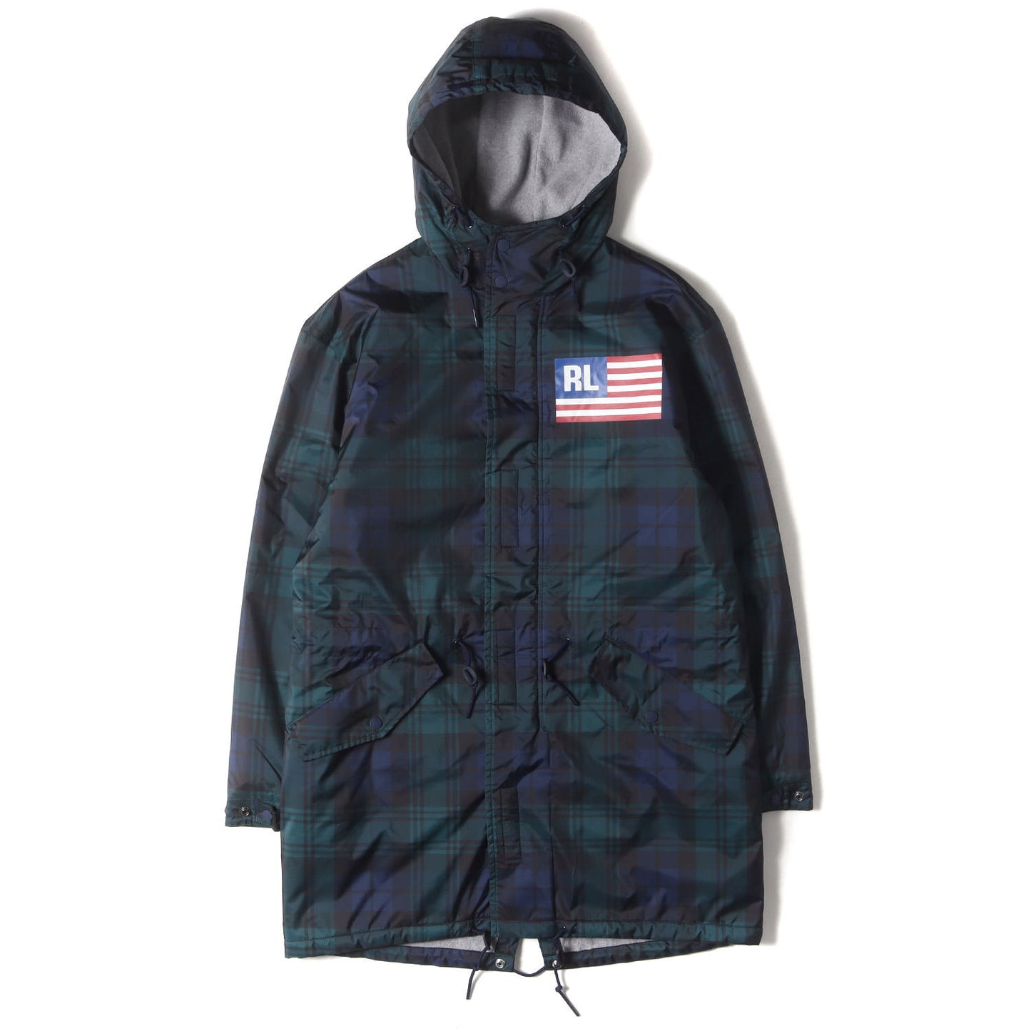 [現行モデル] 星条旗ロゴ ブラックウォッチ フィッシュテール モッズコート / POLO SPORT