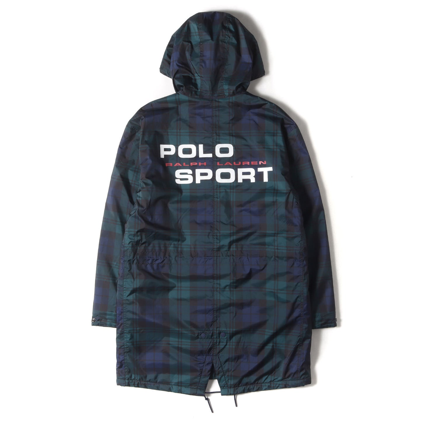 [現行モデル] 星条旗ロゴ ブラックウォッチ フィッシュテール モッズコート / POLO SPORT