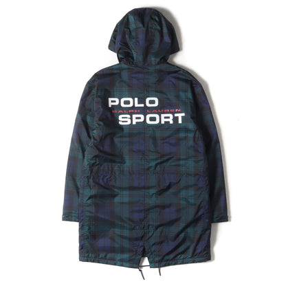 [現行モデル] 星条旗ロゴ ブラックウォッチ フィッシュテール モッズコート / POLO SPORT