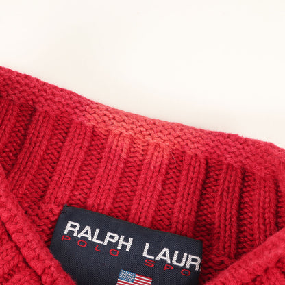 00s ポロベア リネンコットン モックネック ニット / POLO SPORT インパクト21