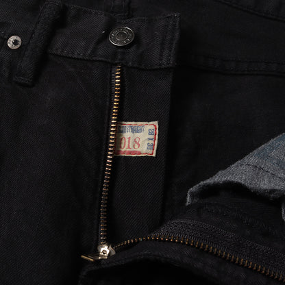 ダメージ加工 スリムフィット ブラック デニムパンツ